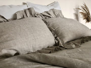 Linen Quilt Set Ruffled