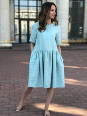 Linen Dress with Pockets