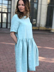 Linen Dress with Pockets