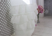 Linen Ruffled Curtain Panel with Cotton Lining