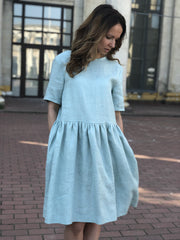 Linen Dress with Pockets