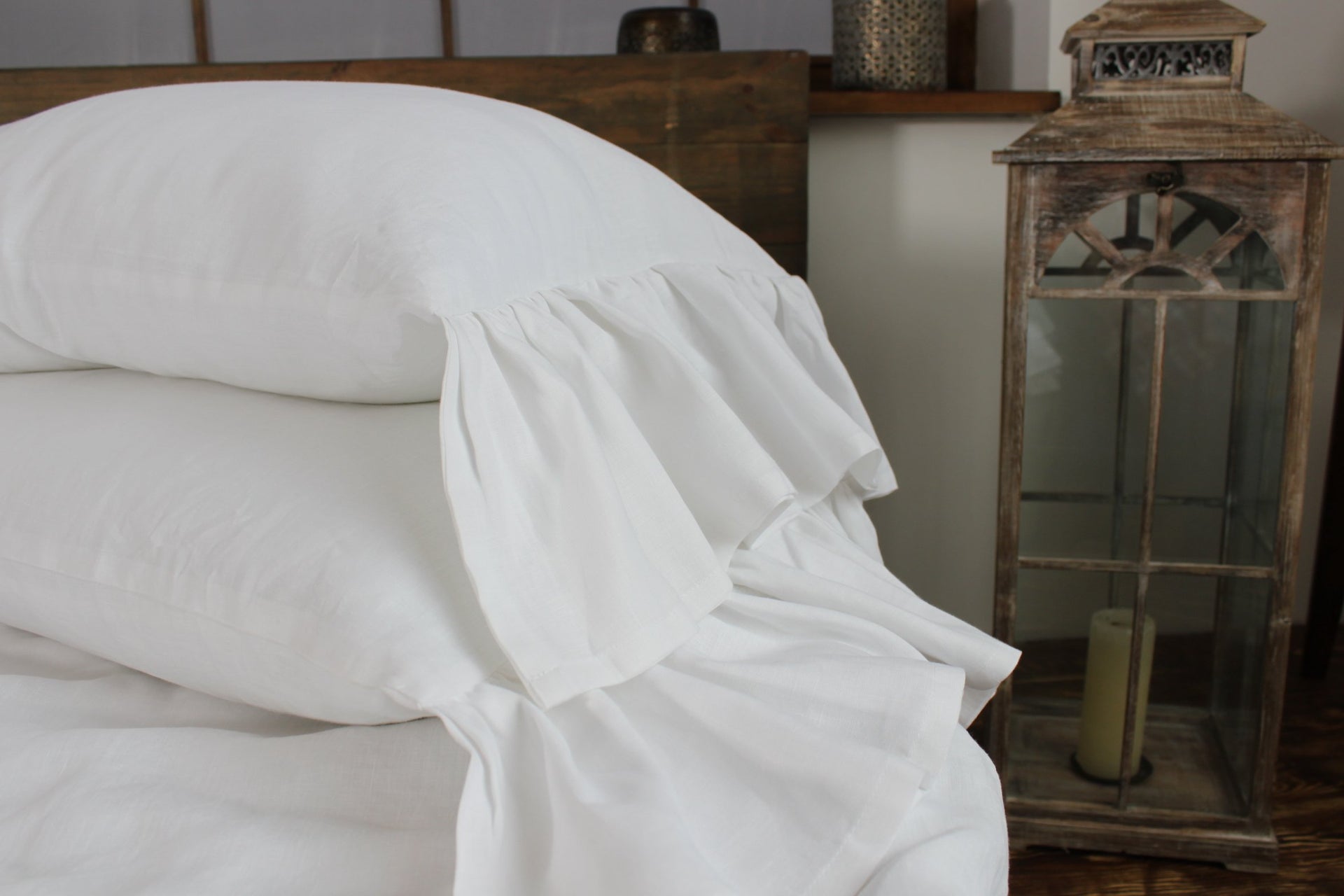 Linen Long Ruffles Pillowcase