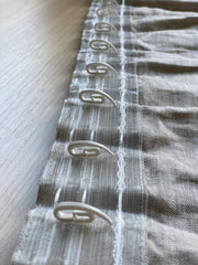 Pencil Pleat Linen Curtain Panel with Cotton Lining
