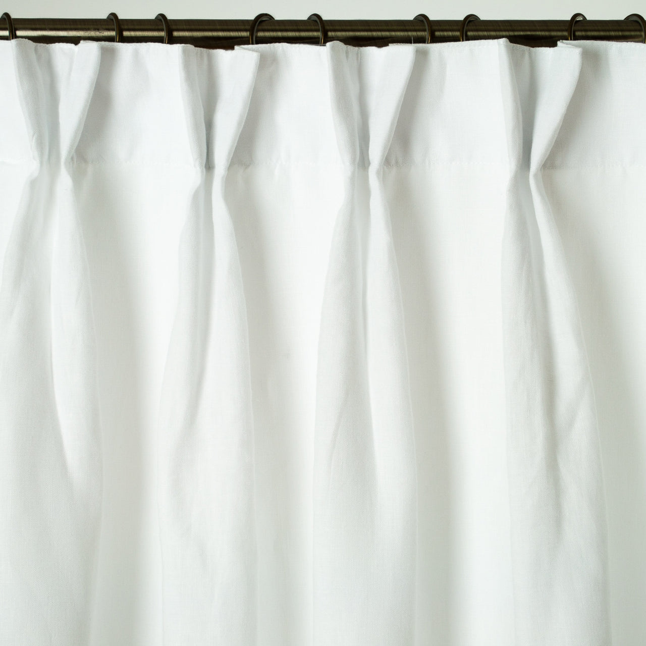 Dutch Pleat Linen Curtain Panel with Cotton or Blackout Lining - Heading for Rings and Hooks - Lined Linen Darkening Curtain